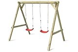 Gartenpirat Kinderschaukel Premium Holz Doppelschaukel Outdoor 2 Schaukelsitzen TÜV 240x180x200 cm