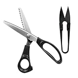 Zackenschere Gezahnt, Zickzackschere Aus Edelstahl, Mit Kreuzstich U-Scissors, Stoff Zackenschere Gezahnt, Profi Zick Zack Schere Stoff Set, Komfortgriffe Gehandhabt