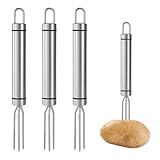 SIXHAOBU 4 Stück Maisgabeln Edelstahl 18,8x 2 cm Kartoffelgabel Aus Edelstahl Multifunktional tragbares Küchengeräte für Grill- und Grillen multifunktionale Grillwerkzeuge
