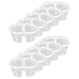 Einweg-Gewürzbehälter mit Doppelfach und Deckel, lebensmittelecht, auslaufsicher, Polypropylen-Becher, Soßen-Dips, S für Snacks, 50 Stück