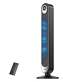 Dreo 20dB Turmventilator Leiser, 9M Windentfernung Ventilator mit Kühlung Fernbedienung, 6 Geschwindigkeitstufen 4 Modi, 90° Oszillierender Stand Ventilatoren für Schlafzimmer, Tower Fan mit 12H Timer