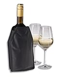 Smart-Planet Wein Kühler für unterwegs, Flaschenkühler 22cm Manschette mit Gummiband, Wein, Sekt, Champagner, Bier, Softdrinks, wasserabweisender schwarzer Nylonstoff,