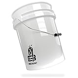 Magic Bucket | Wascheimer für Auto Handwäsche Weiß | 5 US GALLONEN ca. 20 Liter | kompatibel mit Grit Guard, Detail Guardz Dirt Lock, Chemical Guys Dirt Trap, Gamma Lids Deckel