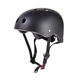 Kinder-Fahrradhelm, Kleinkind-Skateboard-Helm für 3–13 Jahre, Jungen und Mädchen, leichter verstellbarer Helm, Kindersicherheit, Kinderhelm zum Radfahren, Roller, Skaten (Schwarz, S)