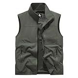 Duanminxi Angebote Des Tages Heute Blitzangebote Weste Herren Sommer Camping Arbeitsweste Leicht Anglerweste Outdoor Ärmellose Jacke Männer Wander Funktionsweste mit Taschen Lässig Dünne