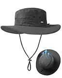 FURTALK Sonnenhut für Herren Damen Packable breiter Krempe Sommer UV-Schutz Angelhut UPF 50+ Einstellbare Kinnriemen Eimer Hut Outdoor