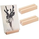 Kisstta Kartenhalter Holz, 15x4x2 cm Tischkartenhalter Holz, Postkartenhalter mit 5mm Kartenschlitz, Menükartenhalter, Fotohalter für Hochzeit Tischnummer Tischkarte Platzkartenhalter Fotoständer