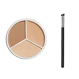 3 Colour Abdeckstift, Schweißfeste Abdeckcreme, 3-farbiger Gesichts Concealer, Haut-Concealer, Concealer Palette, Camouflage Cream für Augenringe, mit Concealer Pinsel, für das Tägliche Make-up