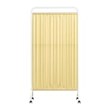 Mobiler Medizinischer Sichtschutz, Faltbarer Raumteiler Auf Rädern, 6 Fuß Hoch, Faltbarer Raumteiler for Klinik-/Untersuchungsräume, Temporärer Zaun, Spart Platz (Color : Yellow, Size : 5-Panel)