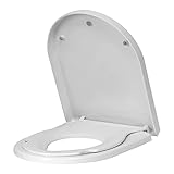 WOLTU Toilettendeckel mit Kindersitz, WC-Sitz mit Absenkautomatik für Familie, Klodeckel mit Ein-Knopf-Freigabe, antibakterielle Klobrille in D-Form