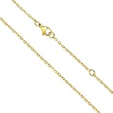 OSTAN Goldkette Damen Ohne Anhänger 925 Silber Gold Ankerkette Kette Gold Halskette Sterlingsilber Vergoldet Breite Verlängerte Silberkette Goldkette 40cm 45cm 50cm 55cm dünne Feine Glod kette Lang