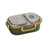 Große Brotdose Meal Prep Boxen Bento Box mit Fächern Erwachsene Kinder Lunchbox Auslaufsichere Vesperdose mit Unterteilung Essensbox Spülmaschinenfest Frühstücksbox für Sandwiches Brotscheiben