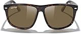 GLFFLGH S8147 Herren-Sonnenbrille, übergroß, quadratisch, polarisiert, zum Fahren, Angeln, Golfen, UV400-Schutz, Leopardenrahmen / braune Gläser, 60 Millimeters