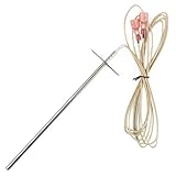 Kivivaka RTD Temperatursonde Ersatz für Rec Tec Grills RT-340/590/700/1070/2500GFB, kompatibel mit Recteq Holzpelletgrill, 180 mm x 1200 mm, Edelstahl-Thermosensor