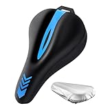 Lesunbak Fahrradsitzkissenbezug, Fahrradsitzkissenbezug mit Regenschutz, Silikon-Ersatz, atmungsaktiv, stoßdämpfend, für Damen, Herren, Erwachsene, Kinder, Cruiser, Radfahren, Radfahren