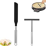 ElevaPulse Spachtel und Crepes Verteiler Set, Edelstahl 304, Crepes Wender, Crepes Zubehör, Crepe Pfanne, Crepe Verteiler, Crepes Maker Zubehör, Crepes Pfanne, Pfannkuchenwender