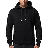 Smith & Solo Herren Kapuzenpullover – Sweatshirt Pullover Rundhals – Langarm – Slim – Fit – Training – Hoodie – Pulli – Hochwertige Baumwollmischung Männer, Schwarz-kapuze, XL