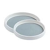 Whitejianpeak Drehteller für Gewürze, Gewürze, Küche, 2 Größen, runde Platte (25 cm & 30 cm), drehbarer Kunststoffsockel für den Schrank, für Wohnzimmer/Esszimmer, 2 Stück