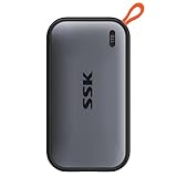 SSK 1 TB tragbare Externe NVME-SSD, bis zu 1050 MB/s, Extreme Übertragungsgeschwindigkeit, USB 3.2 Gen 2 Solid State Drive für Typ-C-Smartphones, PS5, Xbox, Laptop, MacBook/Pro/Air und mehr