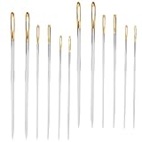 12 Stück Hand nähnadeln Set, 5,7/6,2/6,9 cm gerade große Augen Polster nadeln für Hand nähen Reparatur Kleidung Polsterung Leder Teppich Leinwand Reparatur und Segel Handwerk
