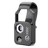 Wissupo 200X Handy-Mikroskop-ZubehöR mit -Objektiv, Tragbares Mini-Digitalmikroskop mit LED-Licht/Universalclip