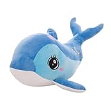 Plüschtier Delphin Puppe Stofftier Kissen Kuscheltier Delphin, zum Spielen und Kuscheln, Weiches Schmusetier für Mädchen, Jungen, Babys (40 cm,Blau)