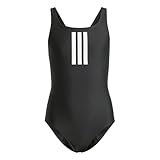 adidas Mädchen 3-Stripes Swimsuit Kids, Black/White, 14-15 Years