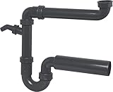 Cornat Rezyklat Röhren-Geruchverschluss für Spültische - 1 1/2 Zoll - Mit Geräteanschluss & 45° Abzweig - Hergestellt aus recycelten Kunststoffen - Made in Germany Qualität / T353106R