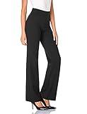 Tapata Damen 71cm/76cm/81cm/86cm Bootcut Stretch-Hose Hoher Bund Frauen Bürohosen Arbeitshose Bauchkontrolle Lange Elegante Schlaghose Freizeithose Yogahose 81cm Schwarz XL