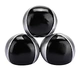 ZJchao Jonglierkugeln, Schwarzes PU -Leder 3PCS Jonglieren Bälle für Anfänger Jonglieren Bälle für Büro Freizeitunterhaltung