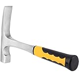 ZEONHAK Steinschlaghammer mit rutschfestem Griff, geschmiedeter Steinhammer aus Stahl mit Verchromung, Geologenhammer mit stumpfem Kopf und stoßdämpfendem Griff für Bergbau, 907 g, 29 cm