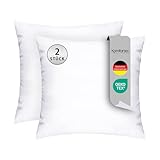 Komfortec Kopfkissen 80x80 cm 2er Set, Oeko-TEX Zertifiziert Kissen mit 1000g Kissenfüllung, Allergiker geeignet, Waschbar