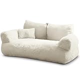 noviclass® Katzensofa Simba Katzen Hundesofa | Inklusive Mini-Kissen | 70x48cm | Katzenbett Hundebett kleine Hunde | Flauschig ausreichend gefüttert | Bezug abnehmbar (Creme)