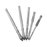 BlesConi 5tlg Exzenter-Bohrerset 4-Schneiden Steinbohrer HSS für Beton Glas Ziegel 4-12mm