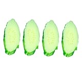 VALICLUD 4 Stück Lebensechte Gurkenscheiben Teiliges PVC Gemüse Modell Realistische Simulation Robustes für Restaurant Fotografie Party und Tischdekoration