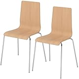 bümö Woodline Stapelstuhl 2er Set - Ergonomischer Holzschalenstuhl aus Buche & Chrom-Metallgestell, Schalenstuhl stapelbar für Konferenzraum, Meeting & Messe - Besucherstuhl & Besprechungsstuhl