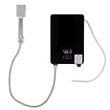 6500W Elektrischer Durchlauferhitzer Dusche Warmwasserbereiter für Küche, Tankloses Wandmontiertes Warmwassersystem für Dusche mit LED-Display und Handdusche, Temperatur Einstellbar Zwischen 30-55°C