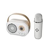 Luejnbogty Mini Wireless Bluetooth Audio Home Singing Karaoke Integriertes Mikrofon Lautsprecher Stereo Home KTV Set Weiß