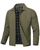 donhobo Leichte Bomberjacke Herren Übergangsjacke Freizeit Männer Frühlingsjacke Outdoor Windjacke Herbstjacke mit Reißverschlusstaschen, Armeegrün, XL