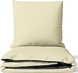 Leonado Vicenti Bettwäsche Baumwolle 135x200 cm Taupe Beige Grau Uni Einfarbig Set Schlafzimmer Garnitur Wendebettwäsche Bezug Decke mit verdecktem Reißverschluss