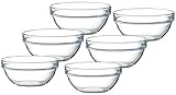 Empilable Glasschale 6cm Schale stapelbar Portionsschale kleines Schälchen - 6 Stück