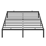 VASAGLE Doppelbettgestell, Bett, 160 x 200 cm, Metallbett, Bettrahmen, Unterbettaufbewahrung, modern, Gästebett, einfacher Aufbau, tintenschwarz RMB135B01