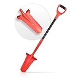 Red Tools Gärtnerspaten Power Head - Spaten mit Wurzelsäge - 115cm - hochwertiges Spatenblatt für steinige & Harte Böden - mit Trittkante und bequemem Soft-Touch-Griff (Rot)