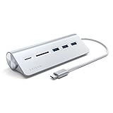 SATECHI USB-C Combo Hub für Desktop – USB-A 3.0 Datenports & Micro/SD Kartenleser – Für M2/ M1 MacBook Pro/Air, M2/ M1 iPad Pro/Air, M2 Mac Mini, iMac M1 (Silber)