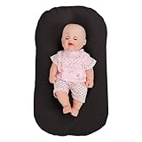 ULPYO Tragbare Babyliege, Atmungsaktive Baumwolle Nestchen Babybett Tragbar Abnehmbar Waschbar Bettnestchen Baby Chaiselongue,Grey