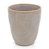 Mea-Living STONEWARE Espressobecher sand Herz, handgemachtes Steingut, 150 ml, wunderschönes handmade Geschirr