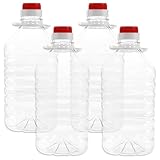 FOMIYES 4 Stück Transparente Camping Wasserkanister 2,5 L Auslaufsicher mit Griff Großer Wasserbehälter für Outdoor Speiseöl und Flüssigkeiten