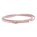 Geflochtener Gürtel für Damen, Dornschließe, Vintage, lässig, dünner Gürtel, Taille, Seil, dekoratives Kleid, Hemd, kleiner Gürtel, Gürtel, Herren, dehnbar, rose, Einheitsgröße