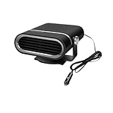 OYJXBD 12/24V 1000W Tragbare Auto Heizung Defroster Demister 360 Grad ABS Reinigende Erwärmung Fan Zigarette Leichter Stecker Auto Zubehör(12V Black)