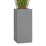 Pflanzwerk® Pflanzkübel Tower Grau 50x23x23cm *Frostbeständiger Blumenkübel* *UV-Schutz* *Qualitätsware*